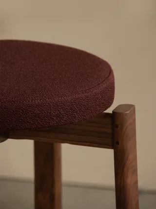 Passage Stool, Upholstered by Audo Copenhagen in Natural Oak, Audo Bouclé 02 – interior photo 5 of 8