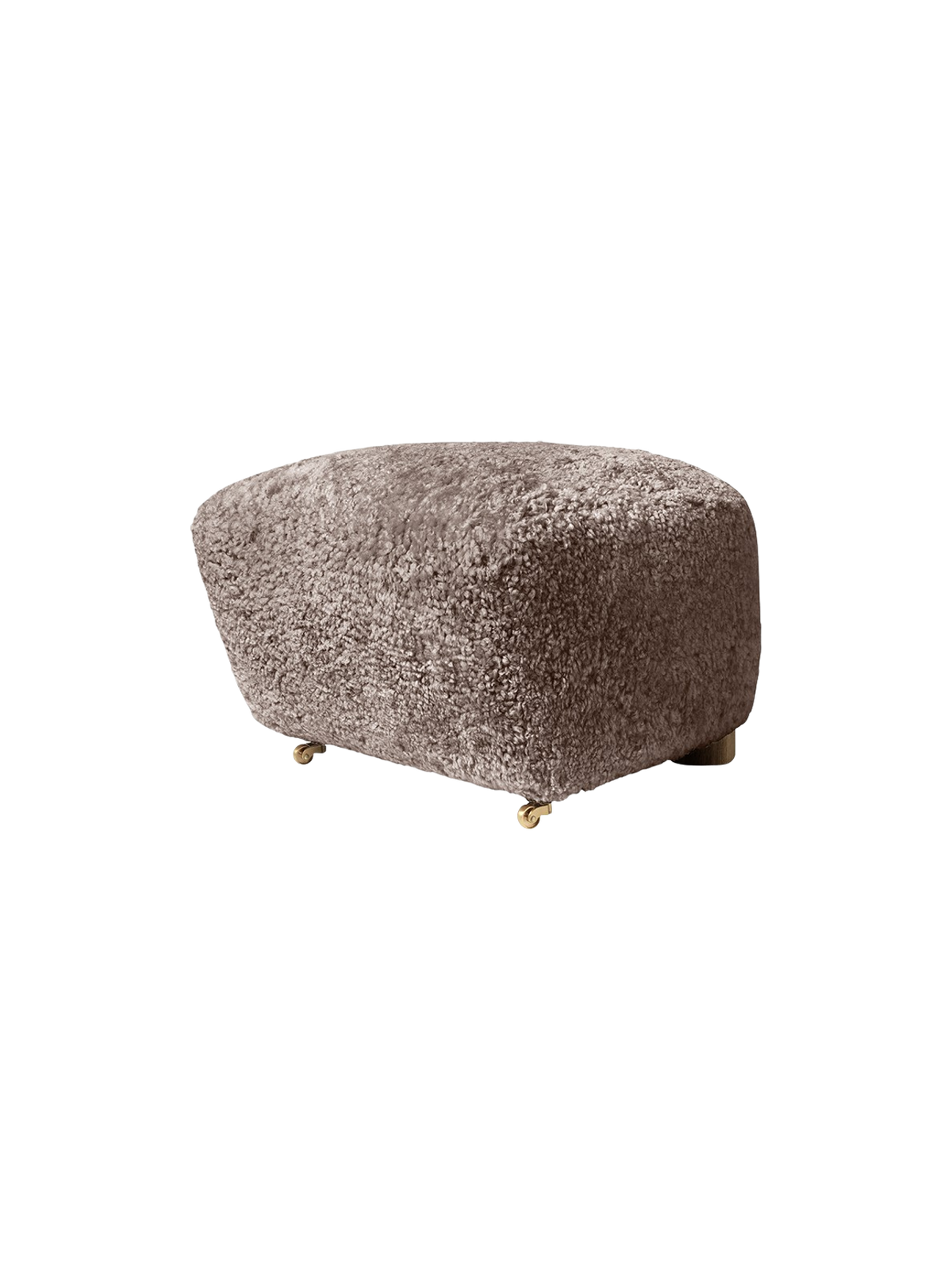 The Tired Man Ottoman van Audo Copenhagen in Dark Stained Oak, Sheepskin Sahara, Sheepskin – productfoto