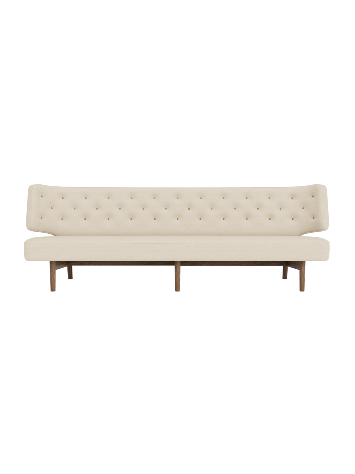 Radiohus Sofa P3 by Audo Copenhagen in Walnut, Hallingdal 65 200, Vegetal Leather Buttons – product photo