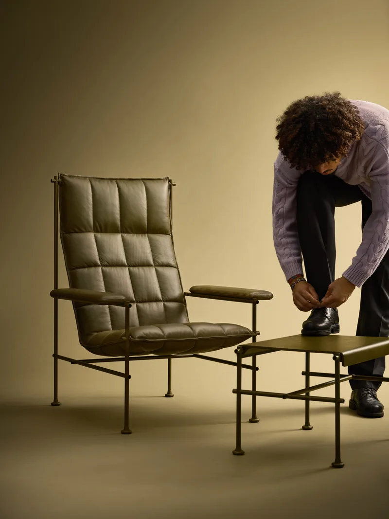 Villhem Footstool by Blå Station in 38 cm – interior photo 1 of 2