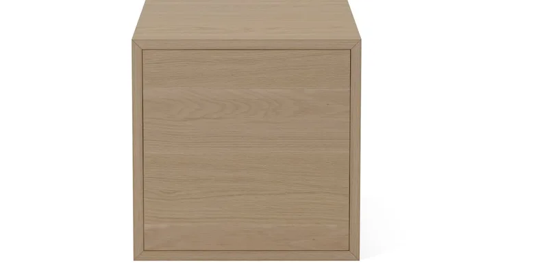 Case 1 x 1 Boekenkastmodule met Lade – 35 cm Case de BOLIA en Witgepigmenteerd geolied eiken, fineer – photo du produit