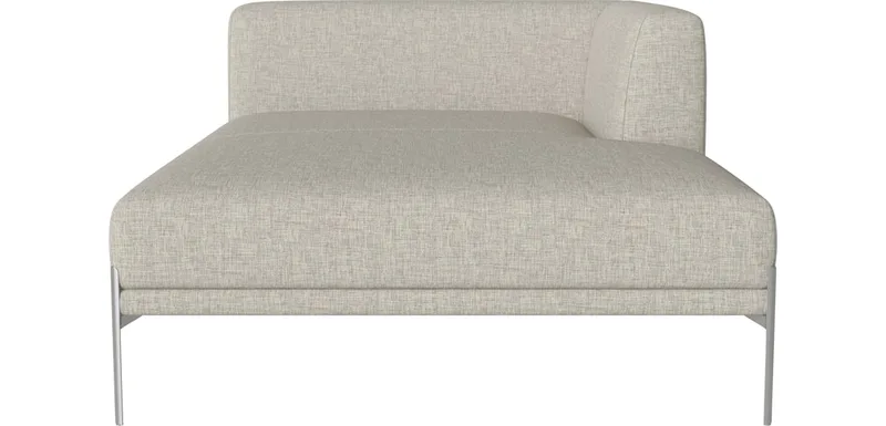 Caisa chaise longue - rechts Caisa by BOLIA in Nantes – Soepel weefsel, Sand, Geborsteld staal – product photo