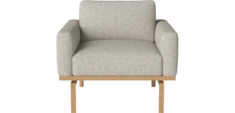 Elton Fauteuil Elton by BOLIA in Nantes – Soepel weefsel, Sand, Geolied eiken, Massief – product photo