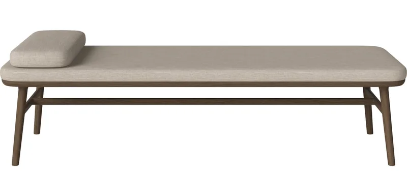 Flor Slaapbank Flor by BOLIA in Baize – Soepel weefsel, Sand, Donker geolied eiken, Massief – product photo