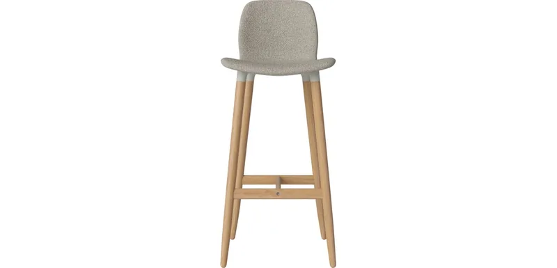 Seed Barkruk H76 cm – bekleed/hout Seed by BOLIA in Monza – Bouclé en textuur, Sand, Geolied eiken, Massief – product photo