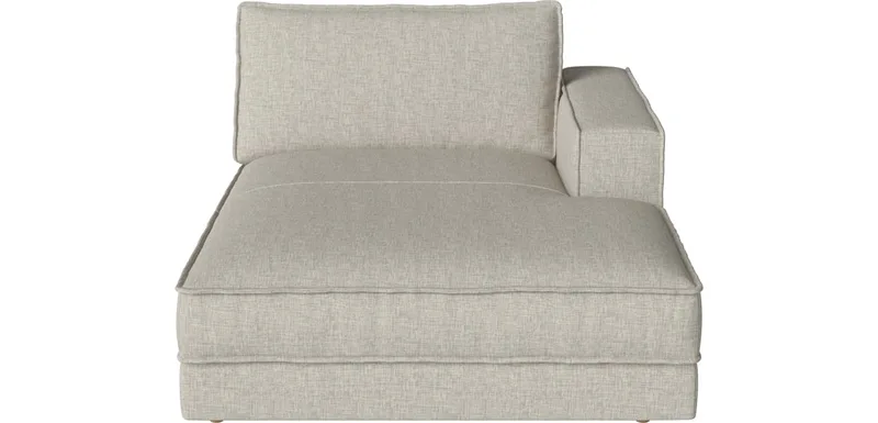 Noora Module - chaise longue rechts - 125 x 190/107 cm Noora by BOLIA in Nantes – Soepel weefsel, Sand, Geolied eiken, Massief – product photo