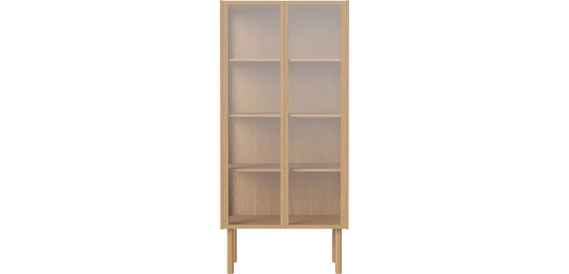 Cana glazen kast Cana by BOLIA in Geolied eiken, 173 × 80 cm – product photo