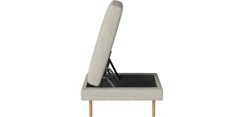 Scandinavia Remix Poef 78 x 74 cm met berging Scandinavia Remix van BOLIA in Nantes – Soepel weefsel, Sand, 17 cm geolied eiken – productfoto