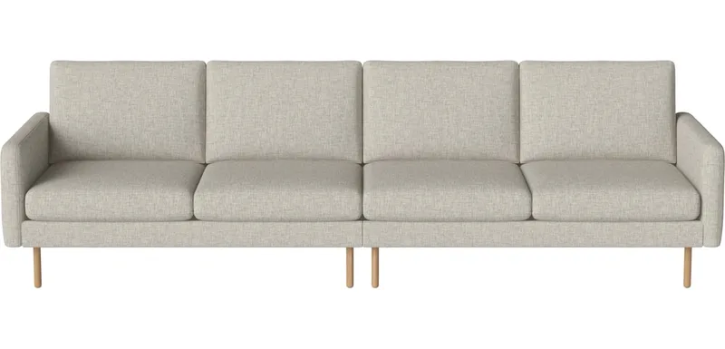 Scandinavia Remix 4-zitsbank Scandinavia Remix van BOLIA in Nantes – Soepel weefsel, Sand, 17 cm geolied eiken – productfoto