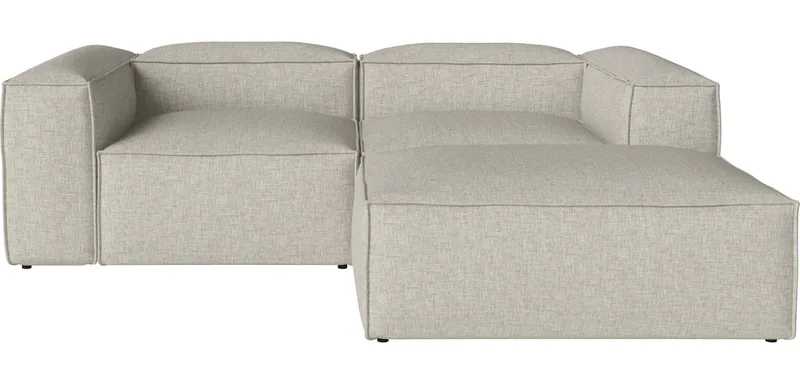 Cosima 2 Kleine Modules diepte 120 cm m. grote poef Cosima van BOLIA in Nantes – Soepel weefsel, Sand – productfoto