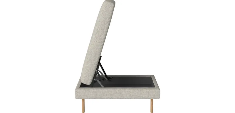 Scandinavia Remix Poef 93 x 74 cm met berging Scandinavia Remix van BOLIA in Nantes – Soepel weefsel, Sand, 17 cm geolied eiken – productfoto