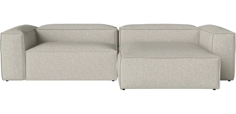 Cosima 2 Modules diepte 100 cm m. grote chaise longue - rechts - en grote hoekmodule - links Cosima von BOLIA in Nantes – Soepel weefsel, Sand – Produktfoto