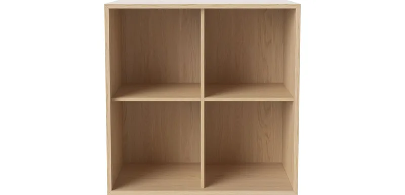 Case 2 x 2 Boekenkastmodule - 39 cm Case by BOLIA in Witgepigmenteerd geolied eiken, fineer, Vrijstaand – interior photo