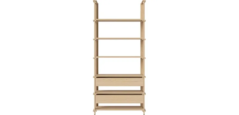 Friedman combinatie 1x6 – m. twee lades Friedman van BOLIA in Witgepigmenteerd geolied eiken, Massief – productfoto