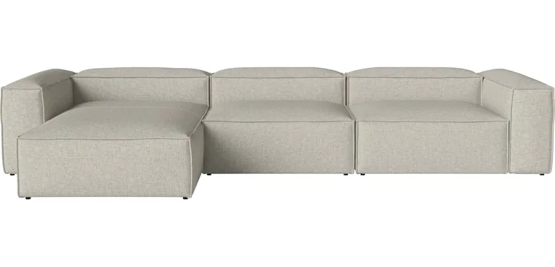 Cosima slaapbank met chaise longue diepte 120 cm - links Cosima von BOLIA in Nantes – Soepel weefsel, Sand – Produktfoto