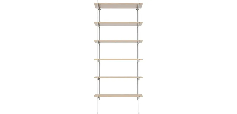 ROD combinatie 18 - hout ROD von BOLIA in Witgepigmenteerd geolied eiken, fineer, Grijsgelakt staal – Produktfoto