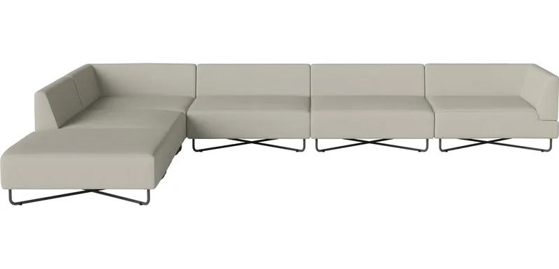 Orlando O2 tuinbank 6 modules met open eind - links Orlando Outdoor O2 by BOLIA in Brezza – Stof voor buitenshuis, Sand – product photo