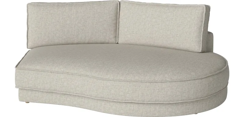 Noora Module – open-end afgerond rechts – 205 x 166/127 cm Noora by BOLIA in Nantes – Soepel weefsel, Sand, Geolied eiken, Massief – product photo