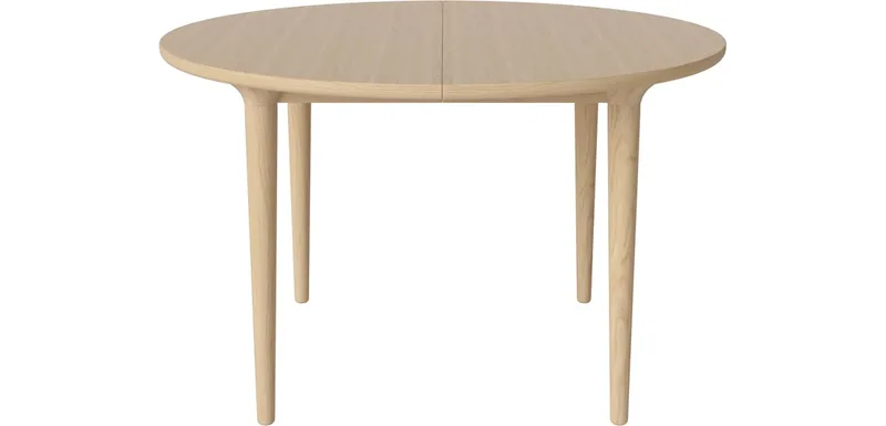 Yacht Eettafel Ø122 cm Yacht van BOLIA in Witgepigmenteerd geolied eiken, fineer, Witgepigmenteerd geolied eiken, Massief, Kegelvormige poten – productfoto