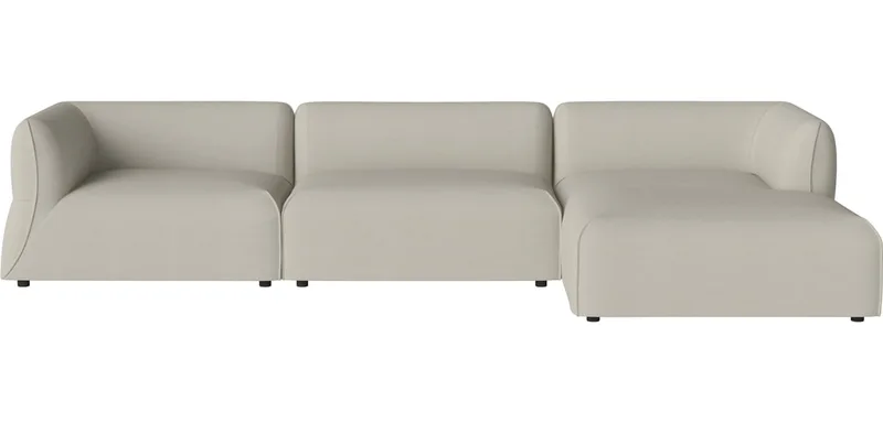 Arke tuinbank 3 modules met chaise longue 345 x 170 cm - rechts Arke Outdoor by BOLIA in Brezza – Stof voor buitenshuis, Sand – product photo