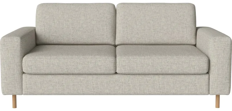 Scandinavia 2-zitsbank Scandinavia by BOLIA in Nantes – Soepel weefsel, Sand, Koudschuim, 13 cm geolied eiken – product photo