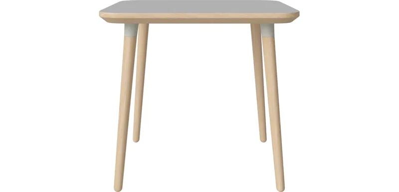Seed Eettafel 80 x 80 cm Seed von BOLIA in Lichtgrijs Fenix laminaat, Grijze pootbeugels, Witgepigmenteerd geolied eiken, Massief – Produktfoto