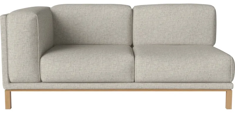 Cosy 2,5-zitsbank unit met armleuning - links Cosy by BOLIA in Nantes – Soepel weefsel, Sand, Geolied eiken, Massief – product photo