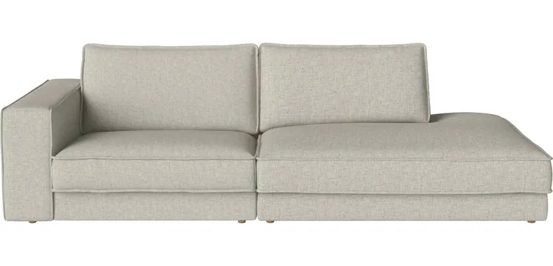 Noora 2 Modules 107 cm m. grote hoek en open einde - rechts Noora by BOLIA in Nantes – Soepel weefsel, Sand, Geolied eiken, Massief – product photo