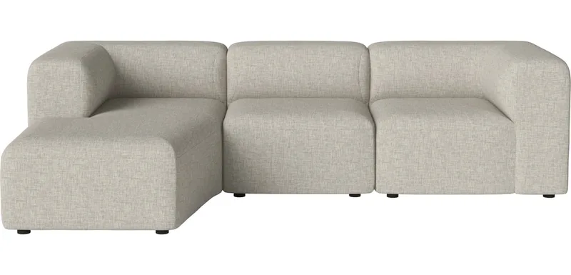 Angle 3 Modules met chaise longue - links Angle by BOLIA in Nantes – Soepel weefsel, Sand – product photo
