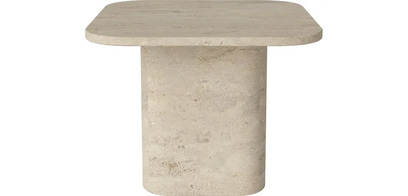 Eida bijzettafel Eida von BOLIA in Zandkleurig Travertine – Ambientefoto