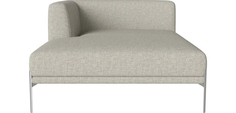 Caisa chaise longue - links Caisa by BOLIA in Nantes – Soepel weefsel, Sand, Geborsteld staal – product photo