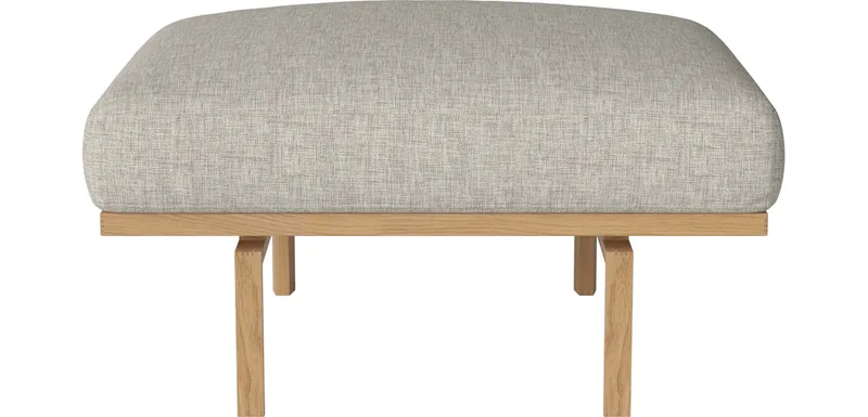 Elton Poef 90 x 70 cm Elton by BOLIA in Nantes – Soepel weefsel, Sand, Geolied eiken, Massief – product photo