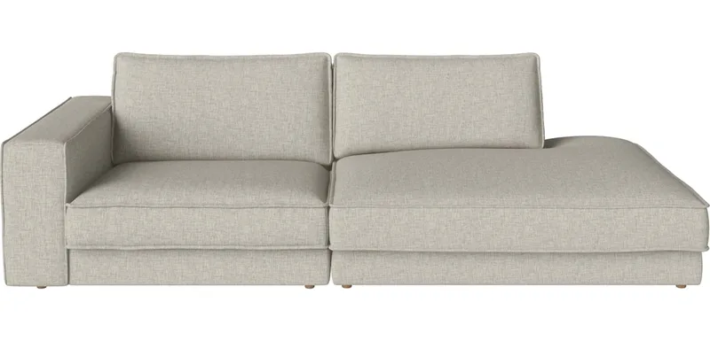 Noora 2 Modules 127 cm m. kleine hoek en open einde - rechts Noora by BOLIA in Nantes – Soepel weefsel, Sand, Geolied eiken, Massief – product photo