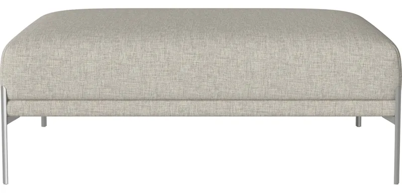 Caisa poef - groot Caisa by BOLIA in Nantes – Soepel weefsel, Sand, Geborsteld staal – product photo