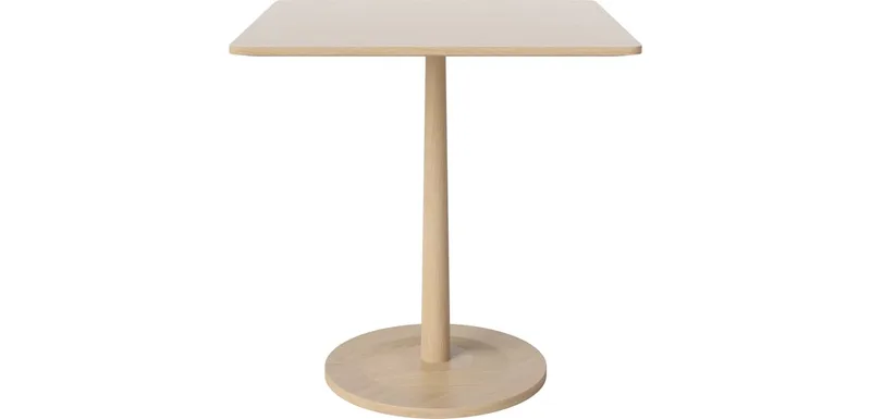 Turned Eettafel 70 x 70 cm Turned by BOLIA in Witgepigmenteerd gelakt eiken, fineer, Witgepigmenteerd gelakt eiken, Massief – product photo