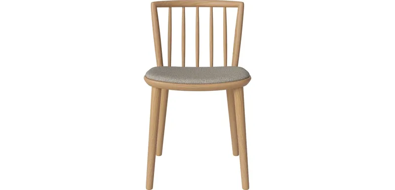 Eter upholstered dining chair Eter van BOLIA in Monza – Bouclé en textuur, Sand, Geolied eiken, Massief – productfoto