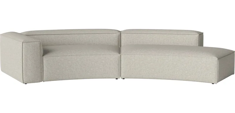 Cosima Curved 2 Modules 120 cm m. grote hoek en open einde - rechts Cosima by BOLIA in Nantes – Soepel weefsel, Sand – product photo