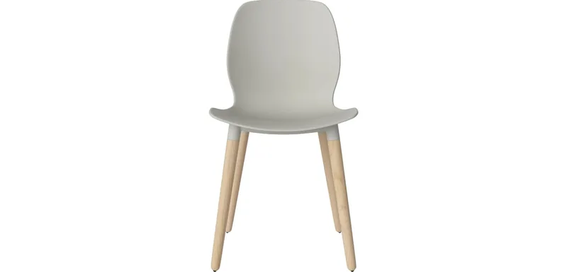 Seed Stoel Seed by BOLIA in Grijs polypropyleen, Witgepigmenteerd geolied eiken, Massief – product photo