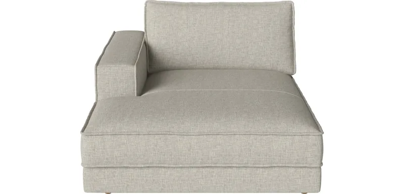 Noora Module - chaise longue links - 125 x 190/127 cm Noora by BOLIA in Nantes – Soepel weefsel, Sand, Geolied eiken, Massief – product photo