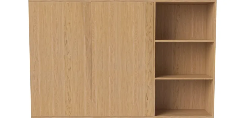 Silent Wandkast - combinatie 02 Silent by BOLIA in Geolied eiken, fineer – interior photo