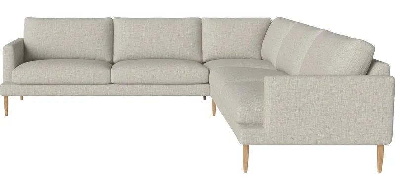Veneda Slim 6-zitshoekbank Veneda by BOLIA in Nantes – Soepel weefsel, Sand, Geolied eiken, Massief – product photo