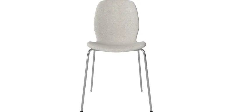 Seed Stoel met Gestoffeerde Zitting & Metalen Frame Seed van BOLIA in Memory – Bouclé en textuur, Grey white, Verchroomd staal – productfoto