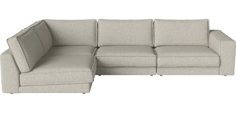 Noora 4 Modules 345 x 220 cm - links Noora by BOLIA in Nantes – Soepel weefsel, Sand, Geolied eiken, Massief – product photo