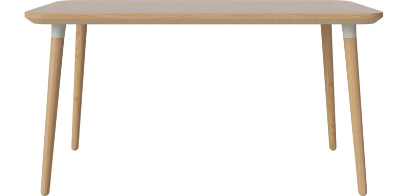 Seed Eettafel 140 x 80 cm Seed de BOLIA en Gelakt eiken, fineer, Grijze pootbeugels, Geolied eiken, Massief – photo d’ambiance
