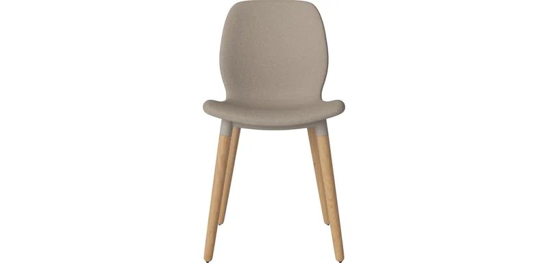 Seed Stoel m. beklede zitting - Curated edition Seed by BOLIA in Bergamo – Soepel weefsel, Dark beige, Geolied eiken, Massief – product photo
