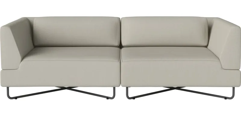 Orlando O2 tuinbank 2 modules - incl. kussens Orlando Outdoor O2 van BOLIA in Brezza – Stof voor buitenshuis, Sand – productfoto