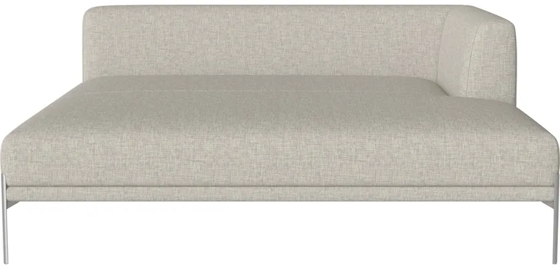Caisa Modulaire Loungehoek - rechts Caisa by BOLIA in Nantes – Soepel weefsel, Sand, Geborsteld staal – product photo