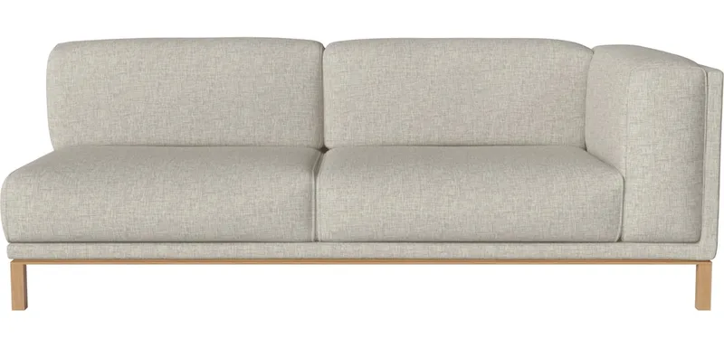 Cosy 3-zitsbank unit met armleuning - rechts Cosy de BOLIA en Nantes – Soepel weefsel, Sand, Geolied eiken, Massief – photo du produit