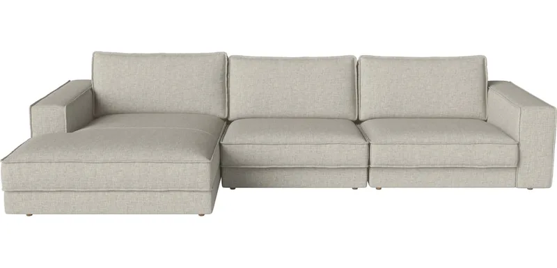 Noora 3 Modules m. chaise longue groot - links Noora de BOLIA en Nantes – Soepel weefsel, Sand, Geolied eiken, Massief – photo du produit
