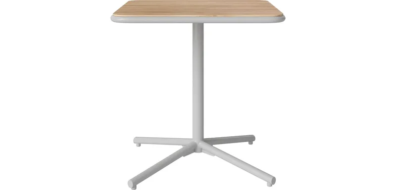 Kite tuintafel 75 x 75 cm Kite Outdoor van BOLIA in Onbehandeld teak, Massief, Grijs gepoedercoat staal – productfoto